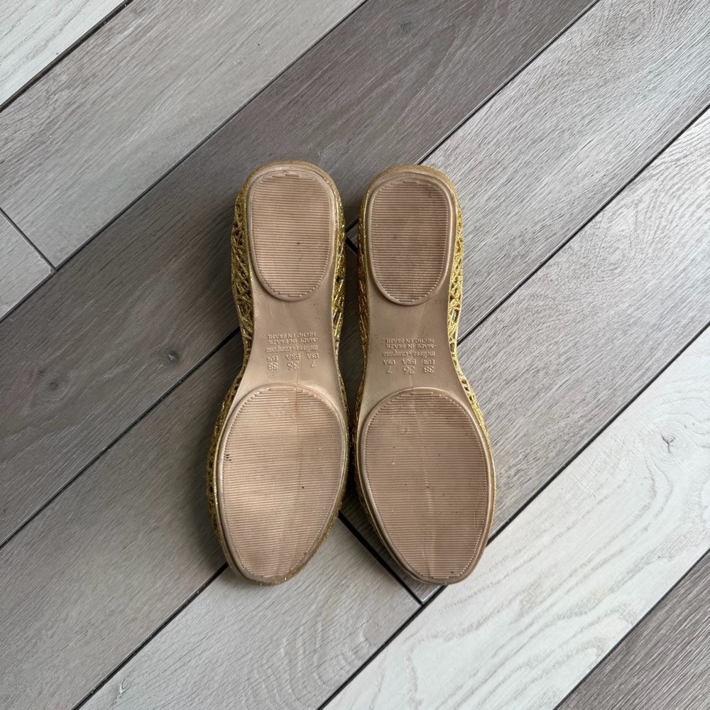 Melissa + Campana Gold ZigZag Flats - Picture 3 of 8